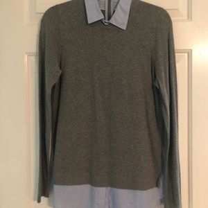 Sweater with attached shirt